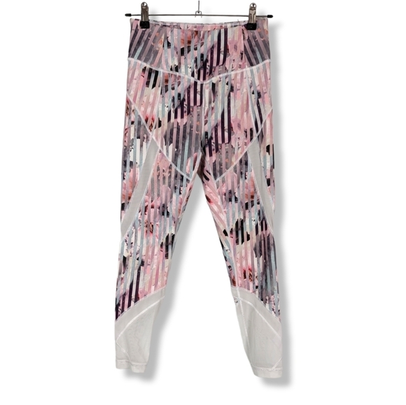 CALIA by Carrie Underwood Pants - Calia Luster Stripe Leggings Small Pink White Multi Workout Fitness